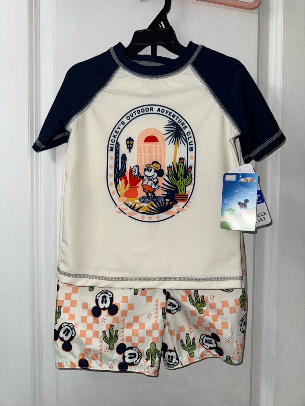 Mickey Mouse Boys Rash Guard and Swim Trunk